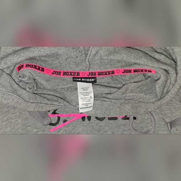 ​Y2K Joe Boxer "Eat Shop Sleep" Graphic Hoodie Long Sleeve Tshirt Medium - Picture 3 of 3